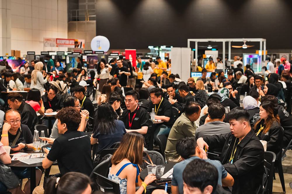 Packed hall at HomeFest 1.0 with the main stage